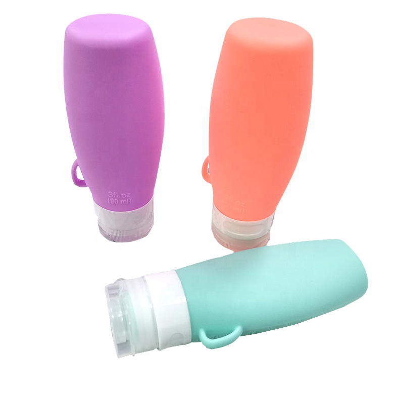 Portable Travel Bottles Set Travel Bottles Silicone Squeezable Travel Containers Cosmetic Refillable Bottle With lifting loop