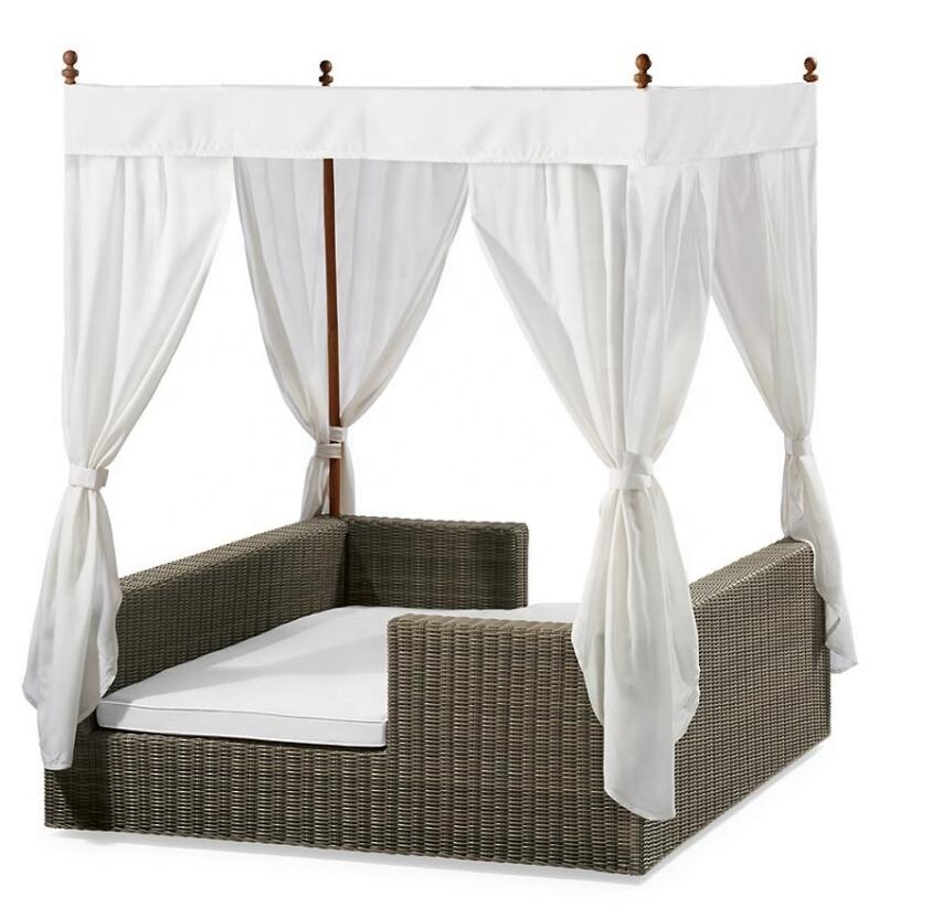 Patio outdoor furniture sun bed garden sets wicker hotel chaise lounge daybed