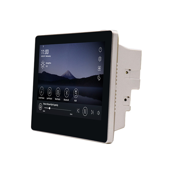 China Hot Sale Wall Music Panel OEM Wholesale Smart Home Audio System Touch Screen 4x20w Channel 7 Inch Wifi Wall Amplifier