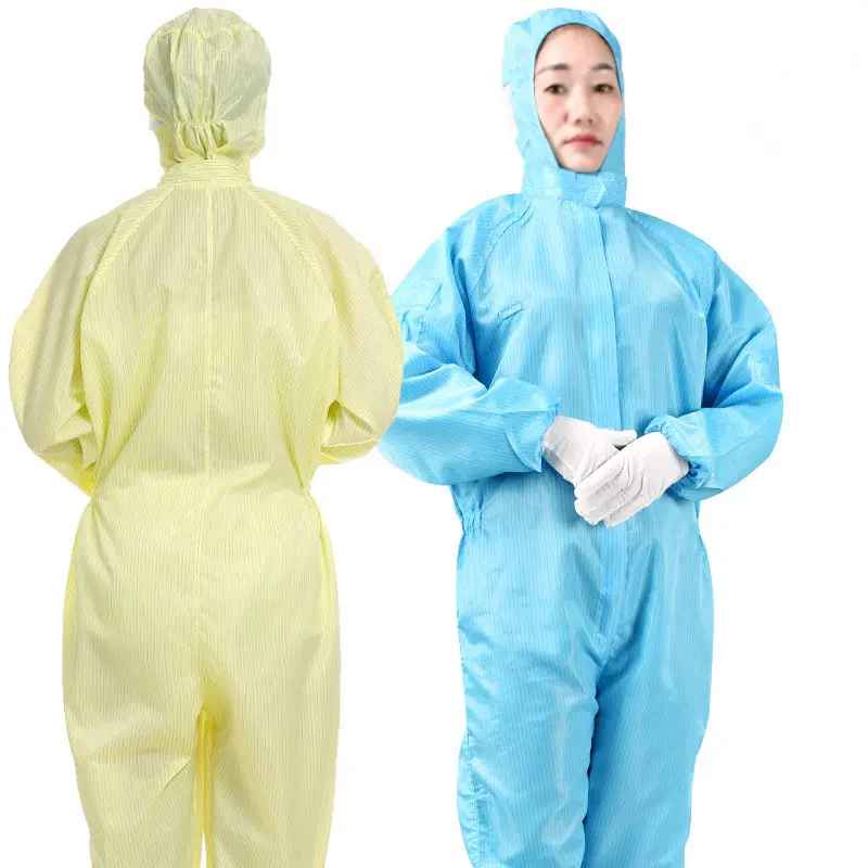 Japan Polyester Yarn Wholesale Jumpsuit Antistatic Unisex Esd Cleanroom Suit