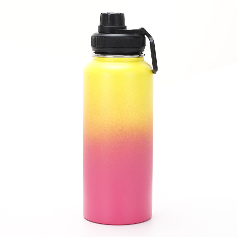 Wide Mouth 40 Ounce Vacuum Insulated Stainless Steel Water Bottle Termos Silicone Wholesale Flex Straw Lid Top Cap 1000ml 18oz