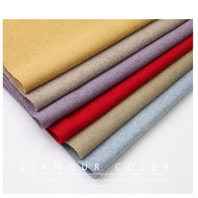 Autumn and winter women's full wool double-sided coat coat fabric blue pure wool woolen Tweed Fabric