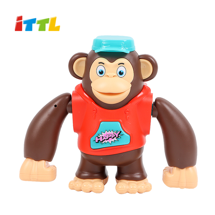 electric monkey upside-down music and light plastic dancing toy for kids
