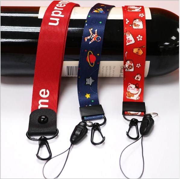 High quality cheap custom round nylon neck strap Hot transfer printing cartoon character anime lanyard