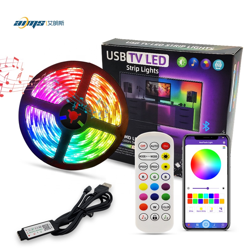 USB 5 В гибкий набор светодиодных лент 5050 Smd Streifen Licht комплект подсветки телевизора RGB умные светодиодные полосы для украшения дома
