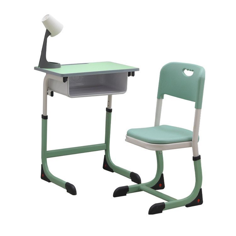 Hot sale school furniture steel+wooden+plastic pp school student desk and chair modern school desk chair