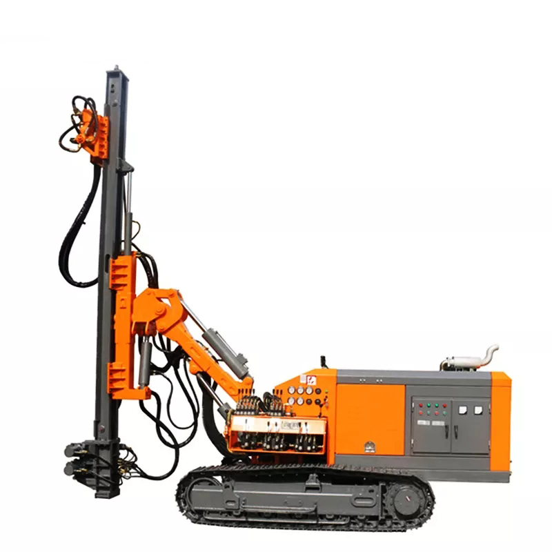 HW452 blasting dth drilling machine surface crawler mining hole DTH drill rig with diesel compressor