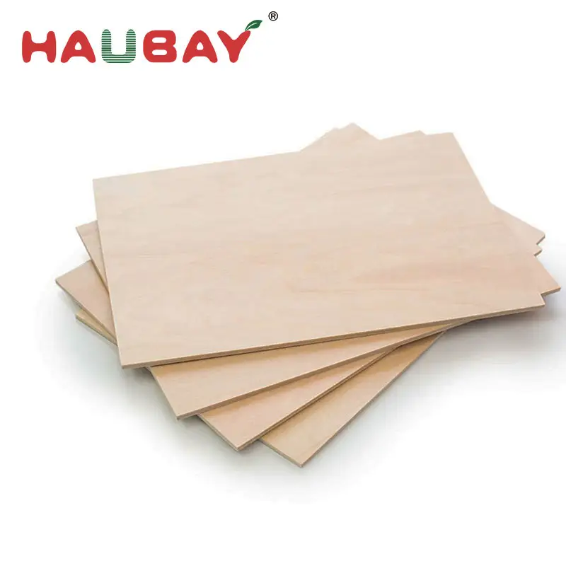 Aircraft Grade Basswood Plywood Sheet For Laser Cutting Hobby Craft Model Material Basswood Sheets 1.5mm 2mm 3mm China Factory