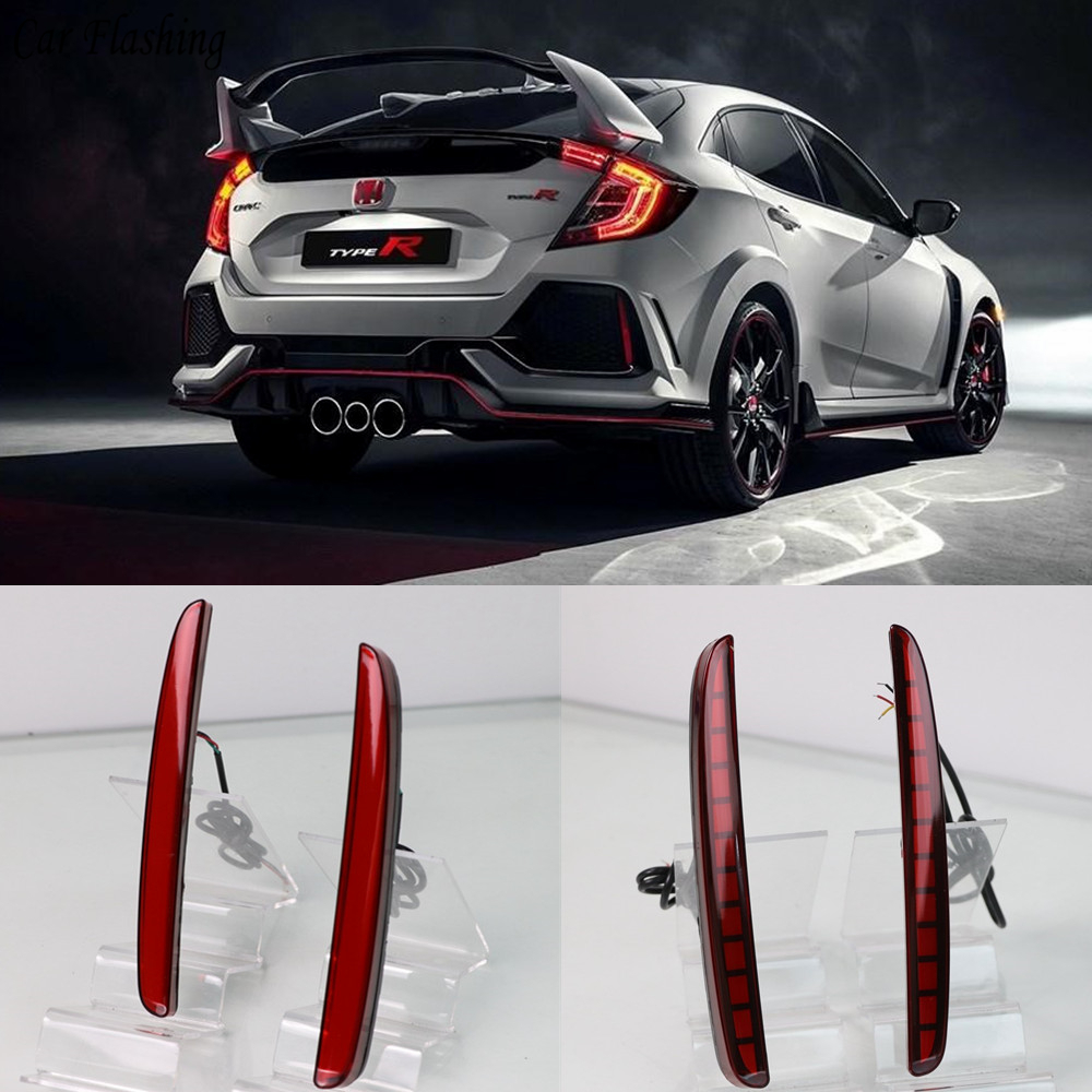 Лампа для заднего бампера для Hon da Civic TypeR 2016 ~ 2020, лампа для заднего бампера для Hon da Civic, Тормозная лампа для хэтчбека для Hon da TypeR
