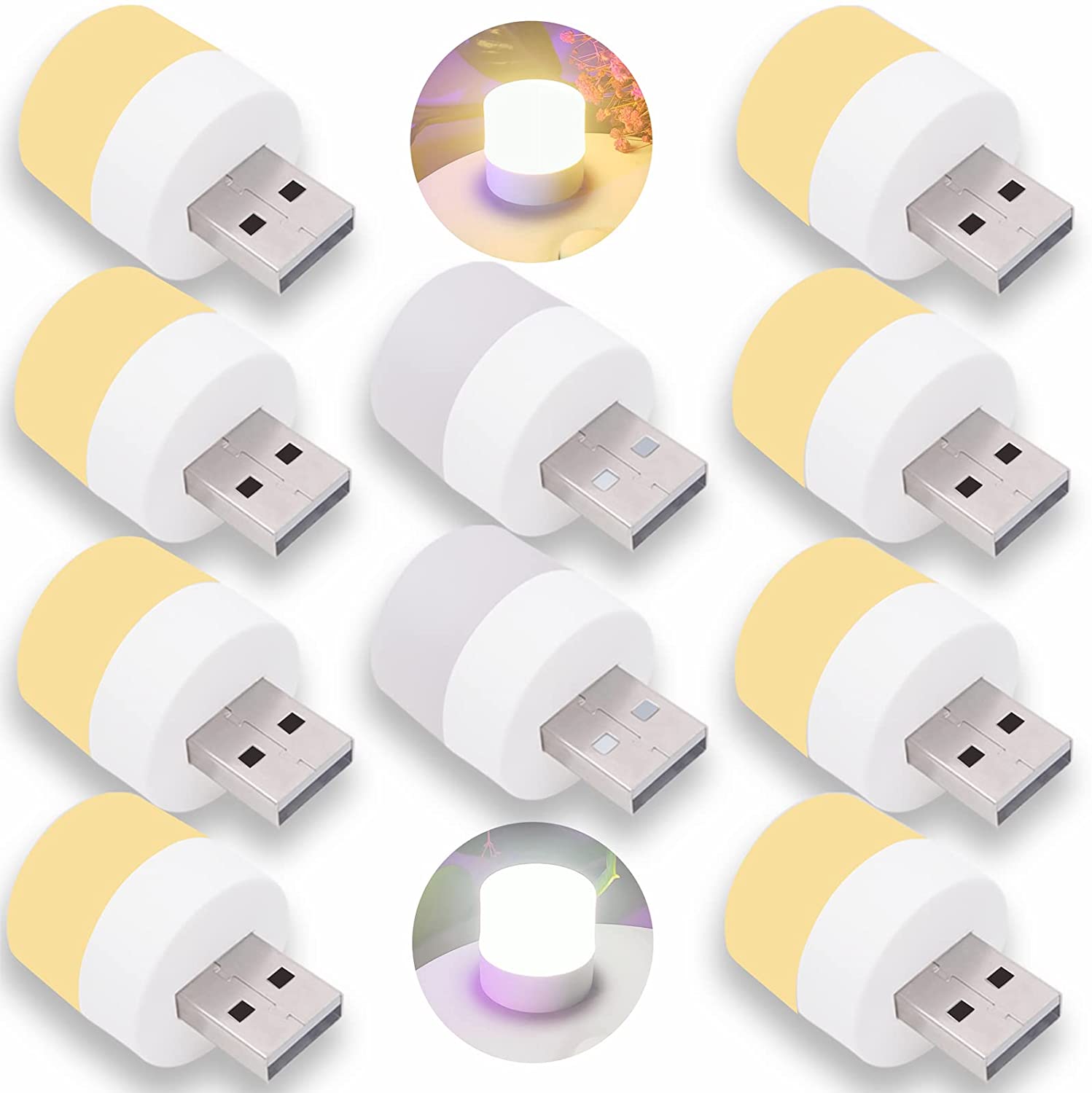 Светодиодный ночник с питанием от USB, компактная лампа с теплым белым светом для детей, малышей, взрослых, в спальне, ванной, детской, прихожей, мини-USB
