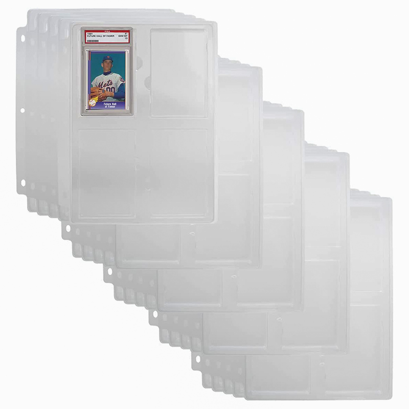 3 Ring Binder PSA Graded Sports Baseball Collectible Cards Storage Tray Holder Slabs Pages Binder