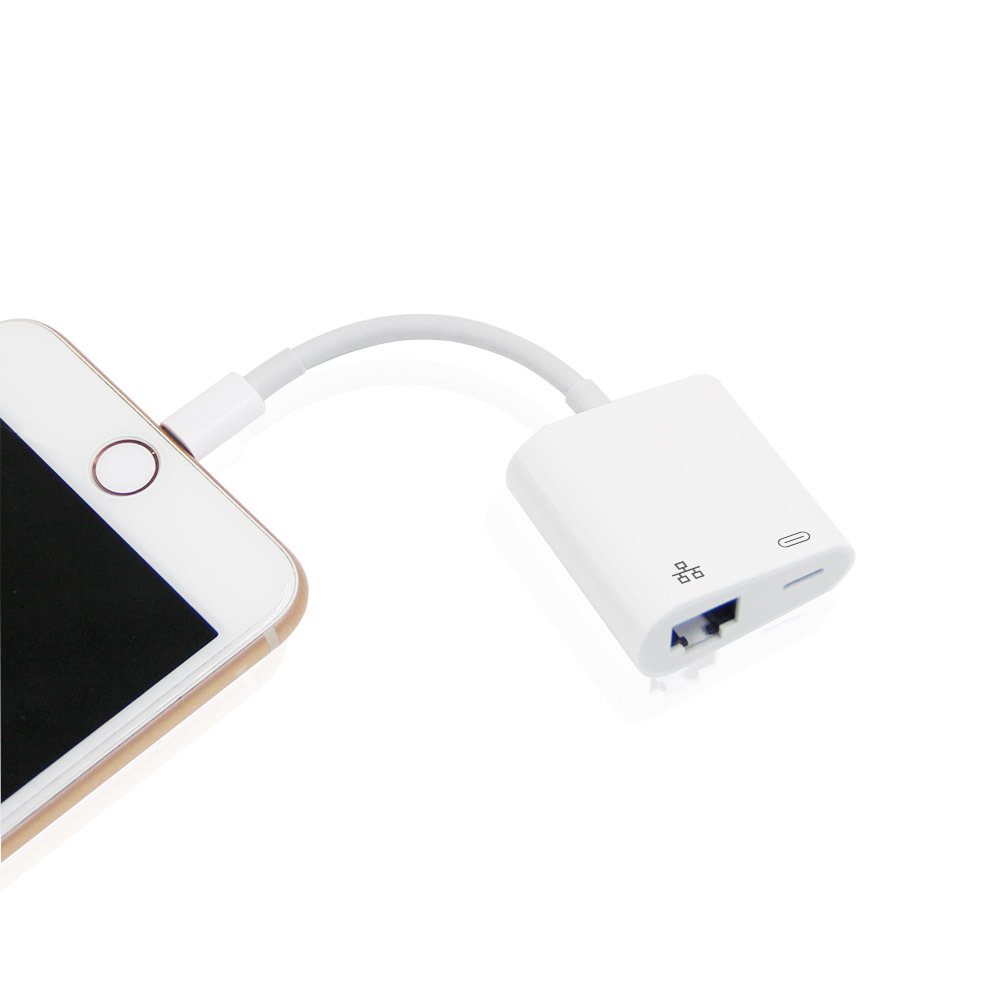 2 в 1 Lighting to 100M/1000m ethernet pd зарядный адаптер для iphone ipad