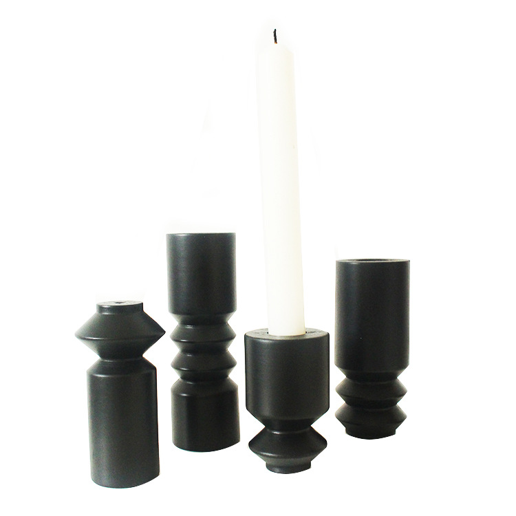 Подсвечник DiYue DIY213296 деревянный, подсвечник из твердого дерева, набор из 6 подсвечников из бука, цвет черный