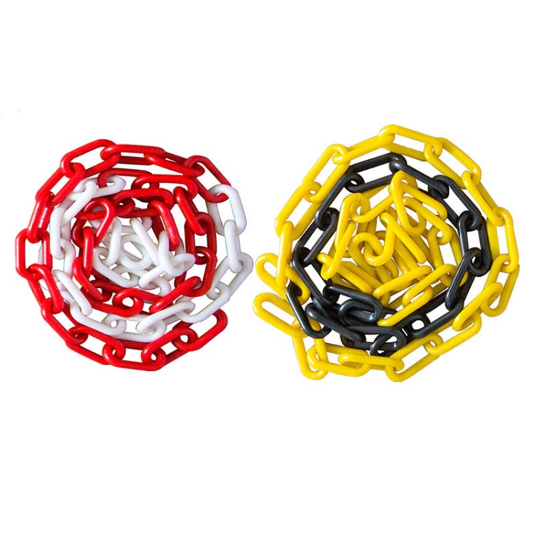6mm 8mm Road Warning Plastic Chain Safety Barrier Traffic Red White Plastic Barrier Chain Link For Traffic Cones Road Facilities