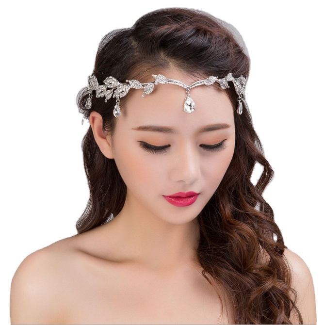 Korean bridal forehead ornament eyebrow pendant Rhinestone Wedding headdress hot selling circle crown bridal ornament