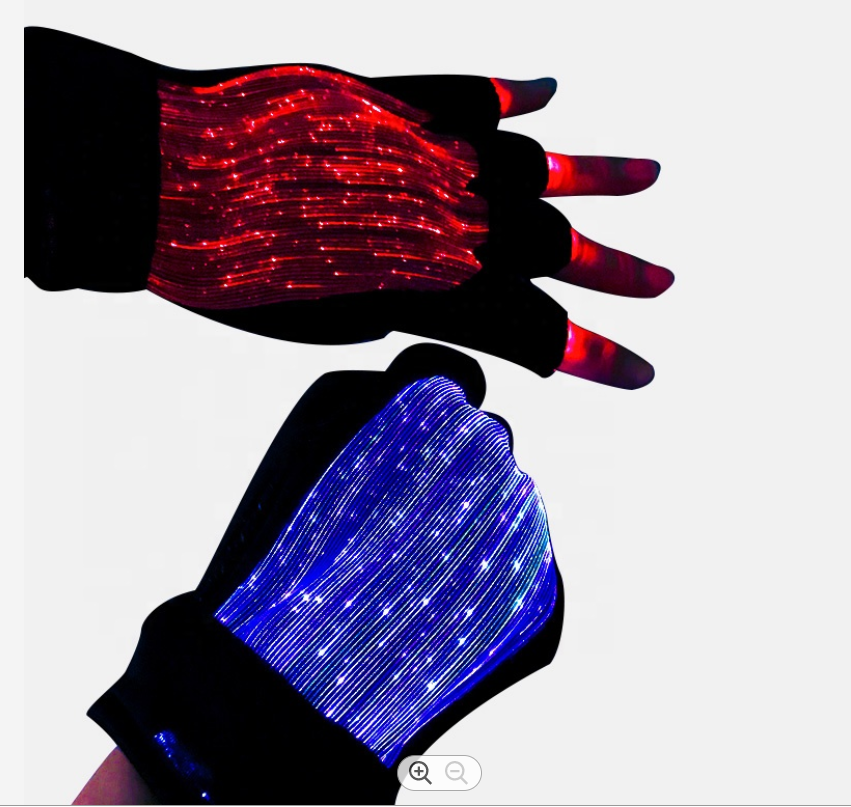 Rayera wholesale professional lighting illuminated 7 Colors Glow Unisex Fiber Optic LED Leaky finger protecter