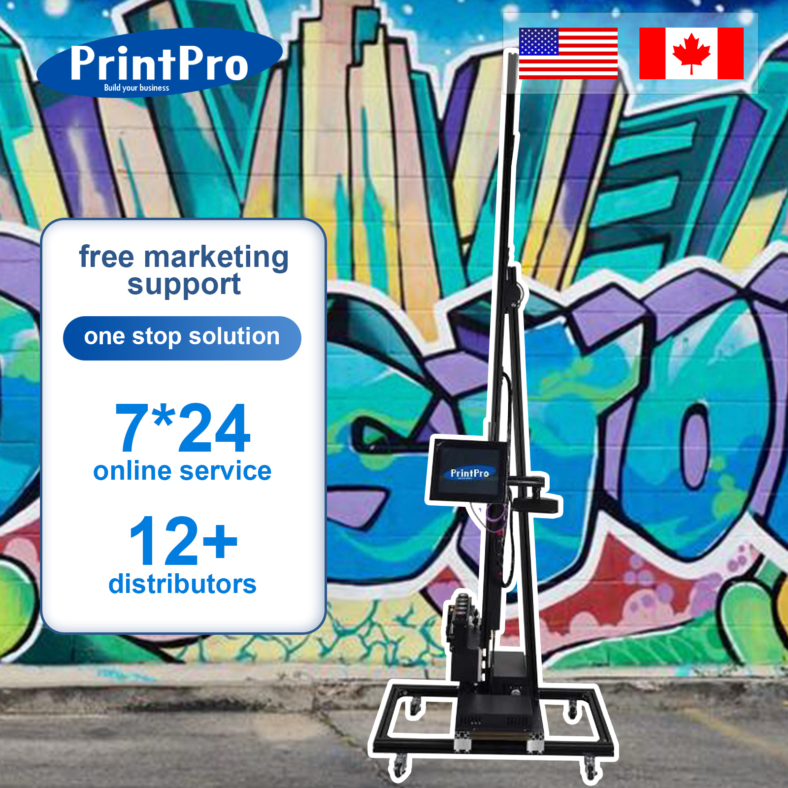 PrintPro Vertical 3D Inkjet print wall Intelligent Picture Wall Printer Machine 3D Mural Printing Machine