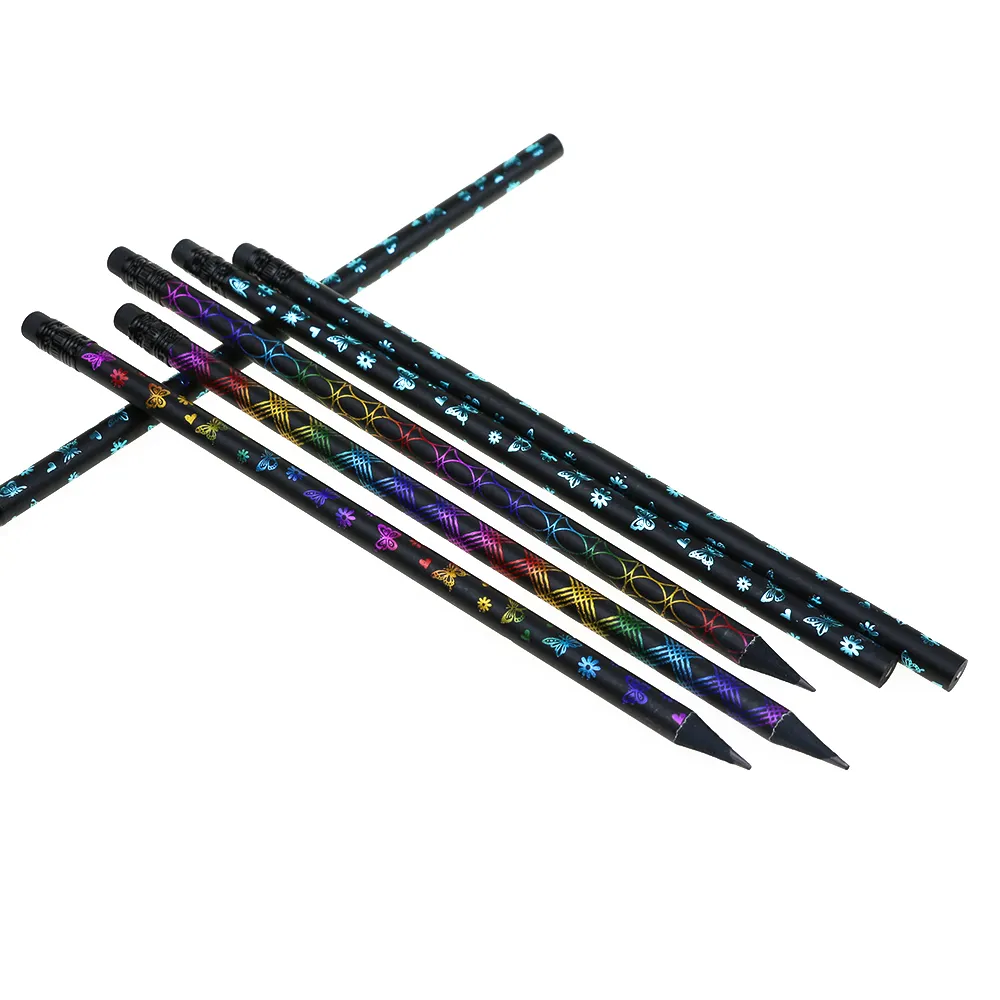 Wholesale Beautiful Body Standard Pencils High Quality Black Wood Pencil Custom HB Pencils For School