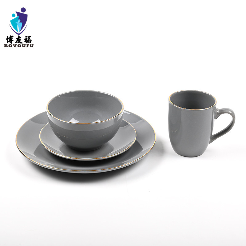 OEM Western 16 Pcs Porcelain Ceramic Stoneware Dinner Sets