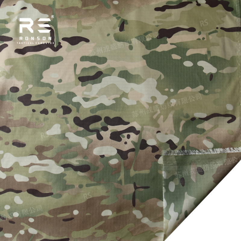 210T nylon Ripstop waterproof PU coated infrared fabric MULTICAM camouflage 70D polyamide fabric IRR treatment