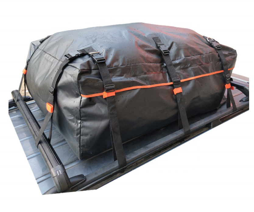 Manufacturer Wholesale Soft roof bag 500D polyester waterproof Oxford PVC 15 cubic feet 400L folded car roof bag
