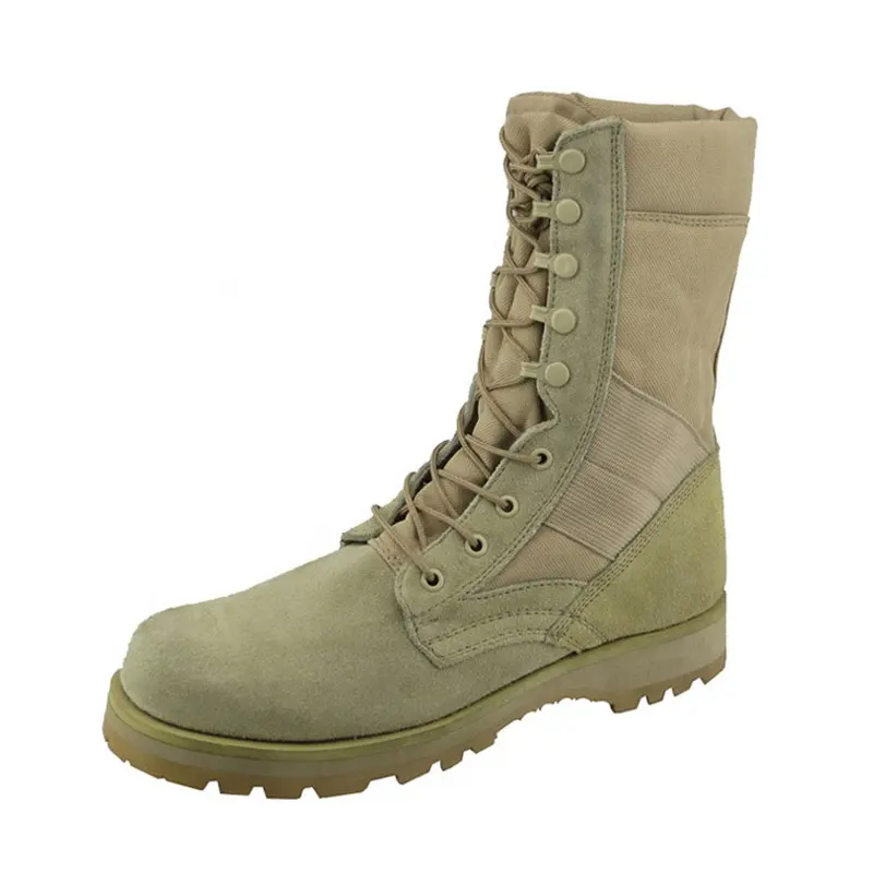 Slip resistant suede leather military army desert boots