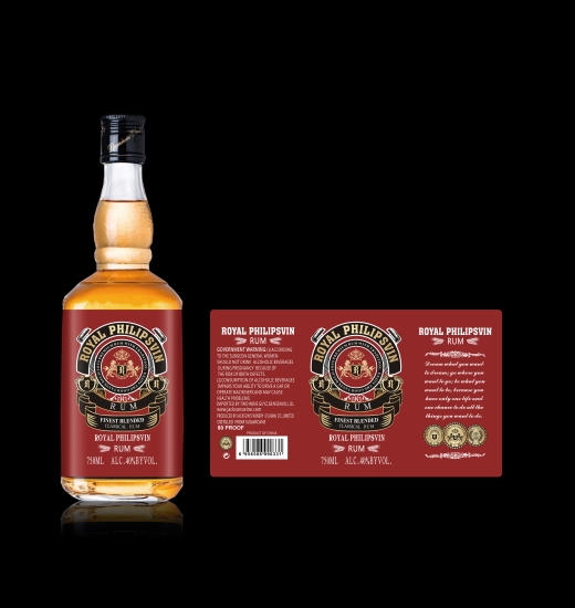 750ml 40%vol Royal Philipsvin Rum Natural Ecological Raw Materials good taste