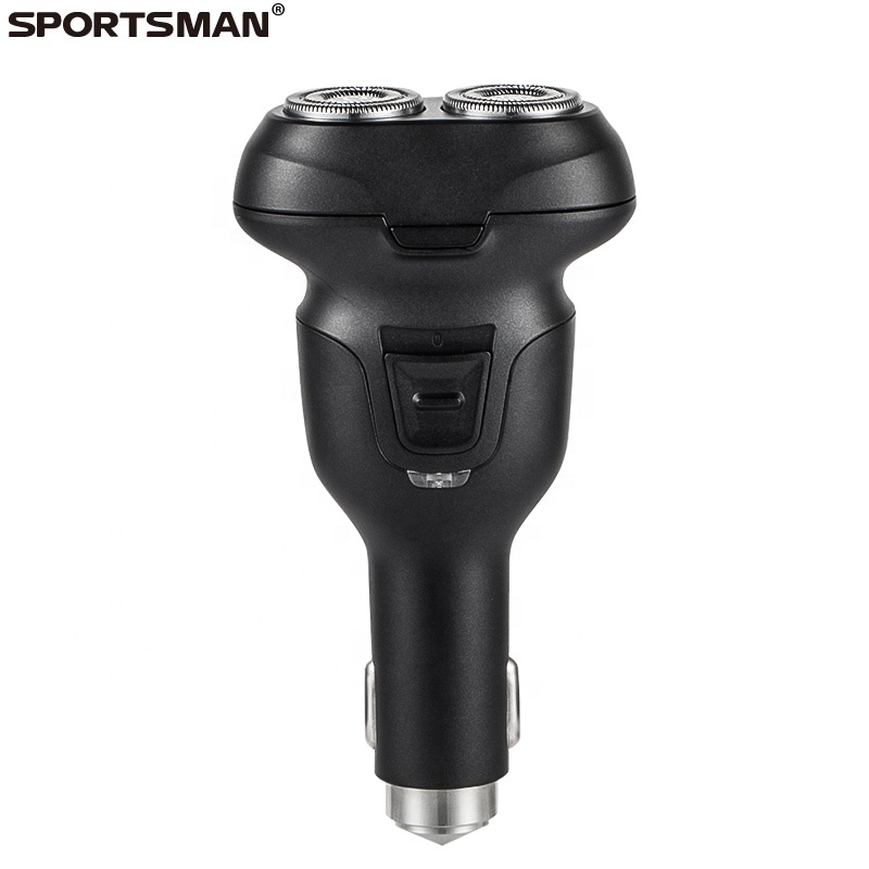 Новый дизайн Sportsman 523 2IN1 USB двойное кольцо лезвия электробритвы и автомобильным зарядным устройством для лица и тела