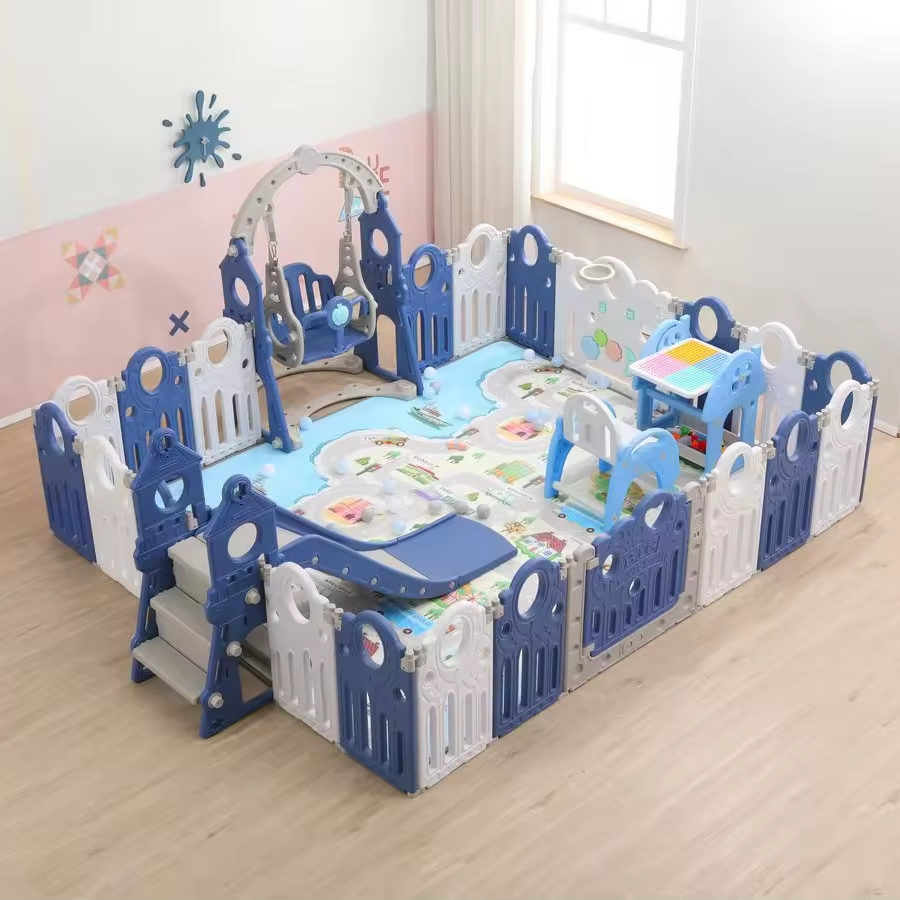 Baby Folding Plastic playpen with Free Shape Change Indoor Crawling Safety playpen Children's Toy Game Fence