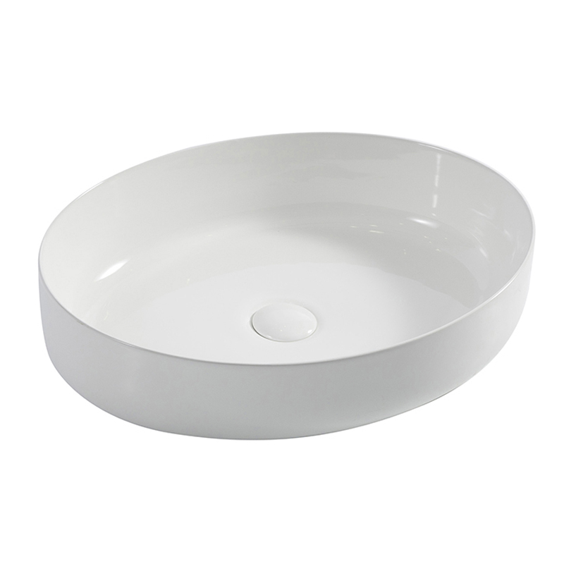 high quality european style slim design oval shape ceramic under counter wash basin sink