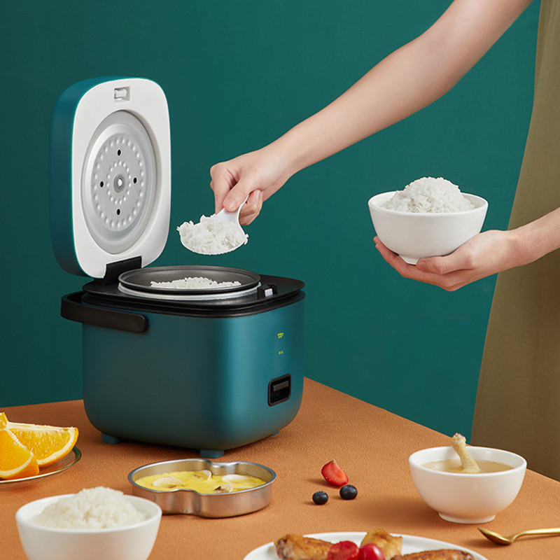 2021 High Quality EU UK US Power 200W 1.2L 1/6 Household Kitchen Portable Plastic Baby Mini Multi Smart Electric Rice Cooker