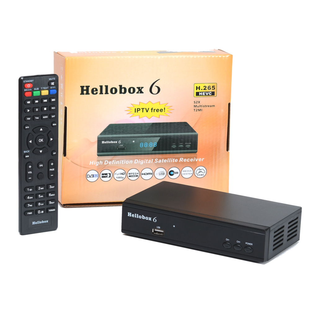 Спутниковый ТВ-приемник Hellobox6 H.265 HEVC 1080P MultiStream/T2MI ТВ-приставка декодер DVB S2 тюнер-приемник