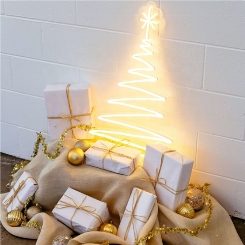 Modern Neon Christmas Tree Holiday Decoration Clear Acylic 12V