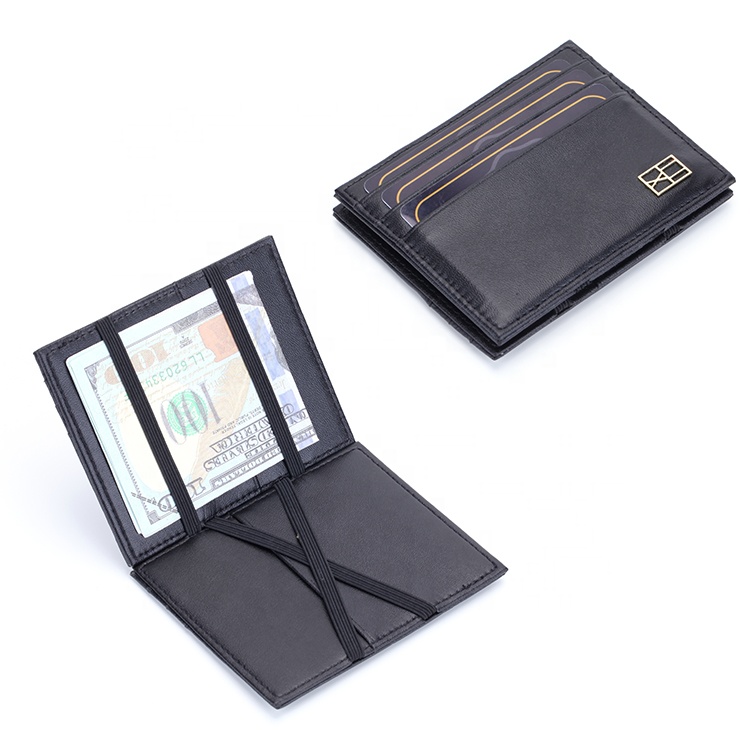 Лидер продаж передний карман RFID Блокировка Magic кошелек минималистский Тонкий Двойные мужские женские кошельки