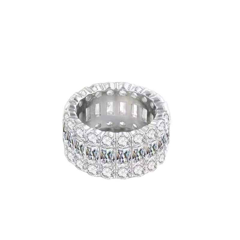 Custom micro setting sterling silver cubic zirconia CZ women men women plated jewelry 18K S925 rings