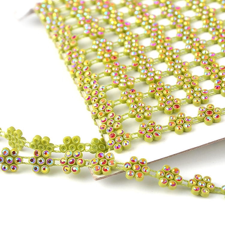 Clothes decoration crystal beads ab plastic rhinestone trimming