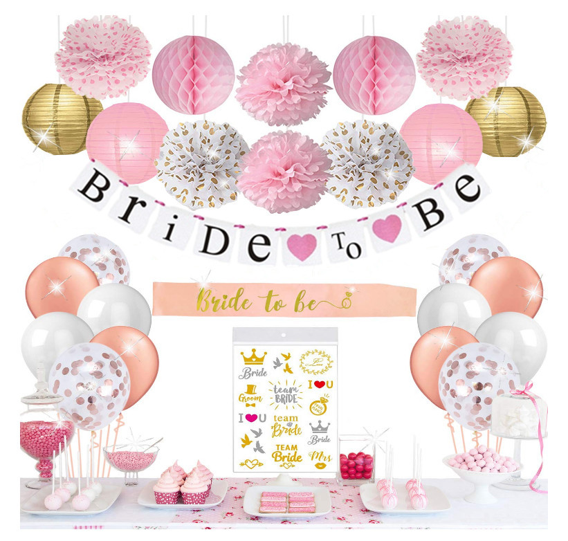 Розовое золото, с надписью "Bride To Be" створки воздушных шаров из латекса конфетти шар помпоном девичник поставки Свадебные украшения для душа