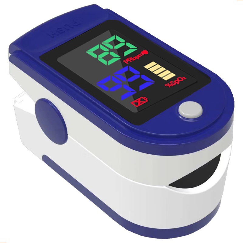 lk87 cross-border foreign trade finger clip-on 4-color led blood oxygen heart rate pulse detection blood oxygen machine factory