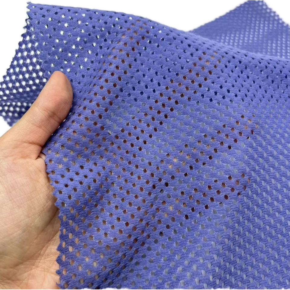 100% Polyester One Side Brushed Tricot Mesh Fabric for Sports Wear School Uniform Sports Shoes Car Plain Toy Customized