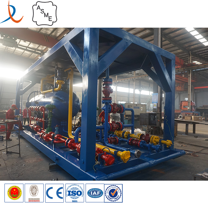 Oilfield gas processing plant horizontal well testing 3 phase separator made in China factory