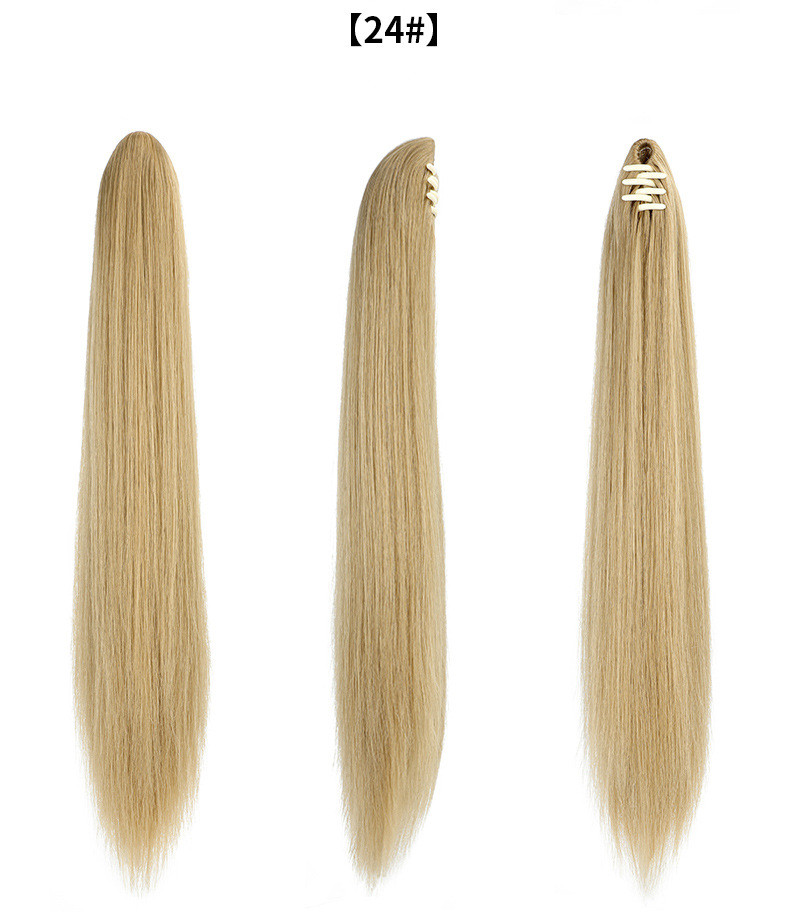 Fashion wig female long straight hairpin ponytail natural lifelike claw clip synthetic wig ponytail