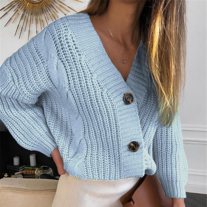 oversized women's sweater Winter casual long sleeve tops fashion button knit custom made cropped cardigan plus size sweater