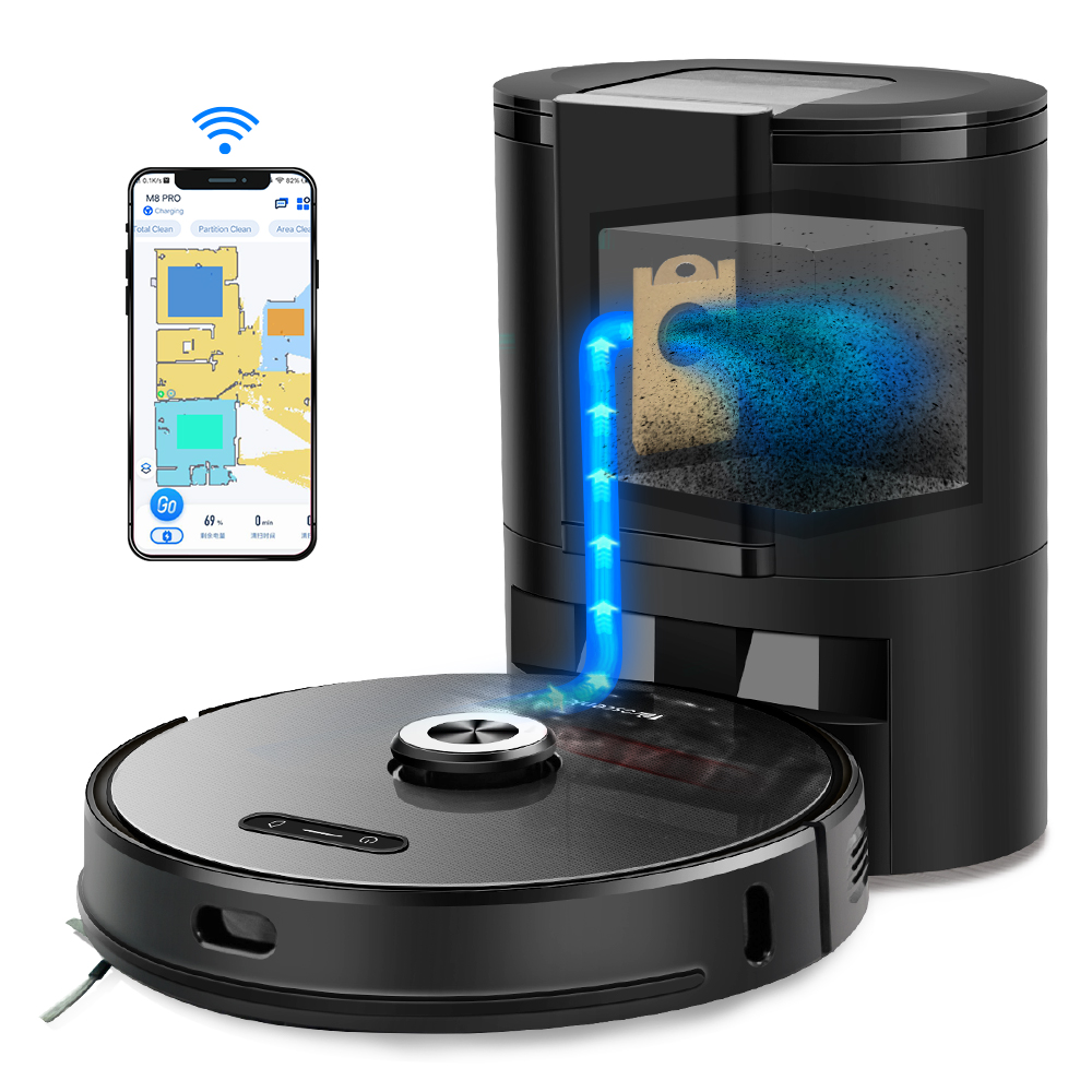 Proscenic M8 Pro лазерный датчик, датчик движения робот-пылесос, авто пылесборник 2-в-1 вакуум раковины и мыть.