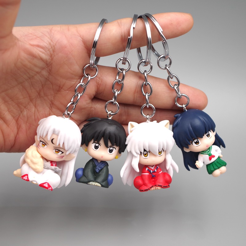 Японское аниме Inuyasha подарок брелки/цепочки для детей на день рождения экшн-фигурка Коллекционная модель игрушка ПВХ Мультяшные персонажи 4,5 см