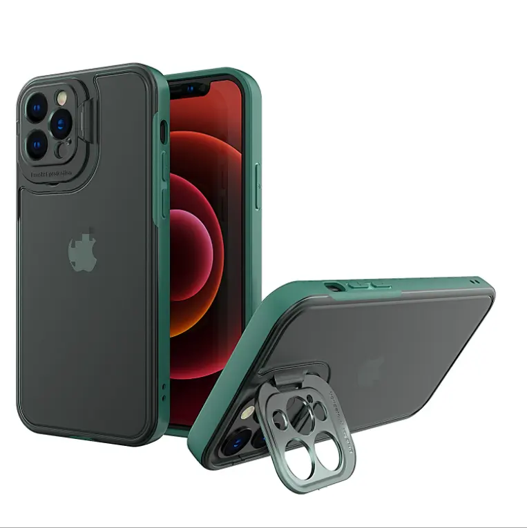 Luxury new camera lens protection case frosted mobile phone case hard pc soft tpu back cover for iphone 13 case wholesale