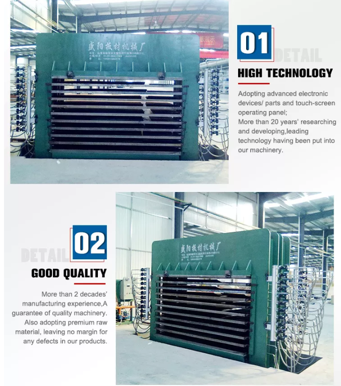 Plywood hot press for ply wood production line