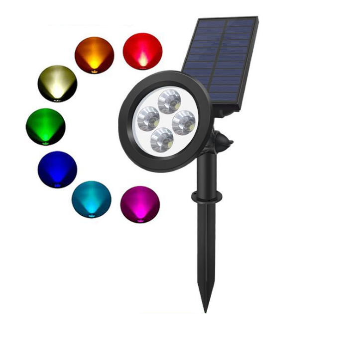 RGB декоративный садовый свет 4 светодиодные 7 видов цветов солнечные светодиодные лужайки