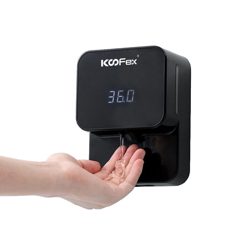 KF-005 Wall Mounted LED Touchless Thermometer Smart Hand Sanitizer Disinfection Automatic Induction Foam Soap Dispenser
