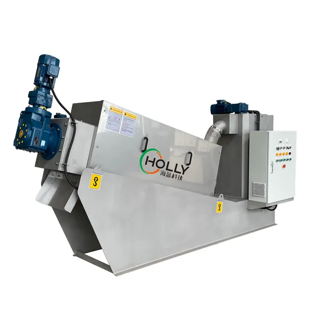 Solid and Liquid Separator Screw Press Sludge Dewatering Machine