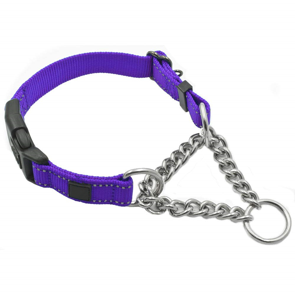 Ошейник для собак Martingale, светоотражающая Регулируемая цепочка из нержавеющей стали для мелких, средних и больших собак с предохранительной пряжкой